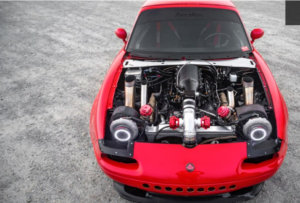 Twin turbo, V8-powered Mazda Miata 1990