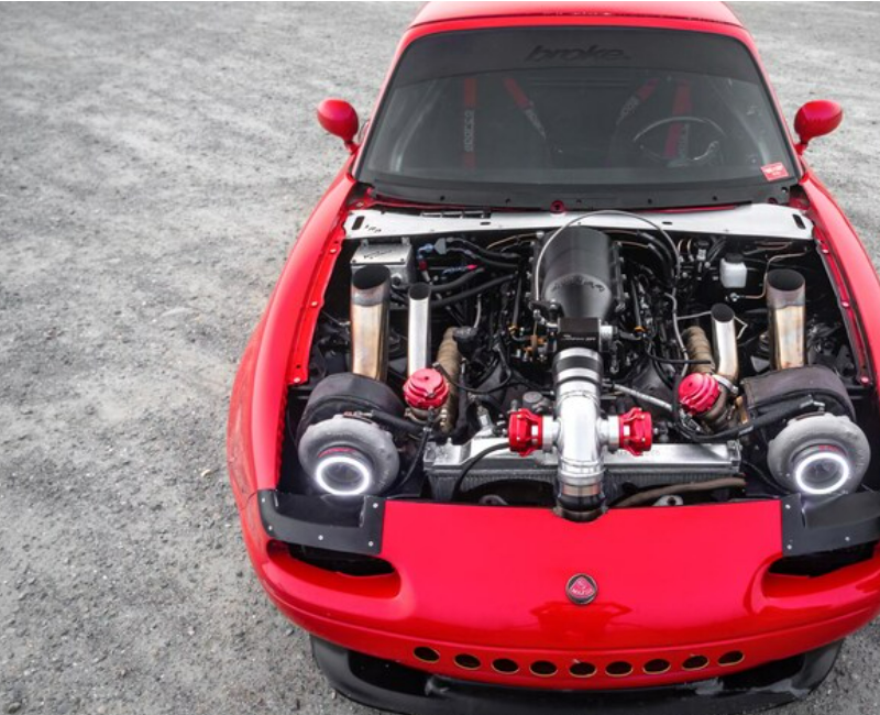 Twin turbo, V8-powered Mazda Miata 1990